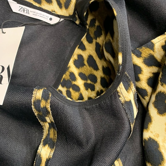 ZARA Leopard Print Mini Dress | Animal Print Sleeveless A-Line XS - Picture 7 of 11